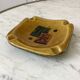 Ashtray abstract design in ceramic and leather 50s-60s