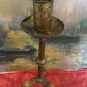 Golden wrought iron candlestick