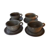 Vallauris 4-piece matte sandstone coffee service