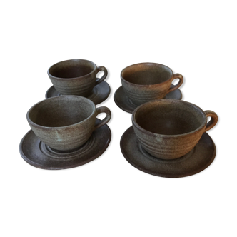 Vallauris 4-piece matte sandstone coffee service