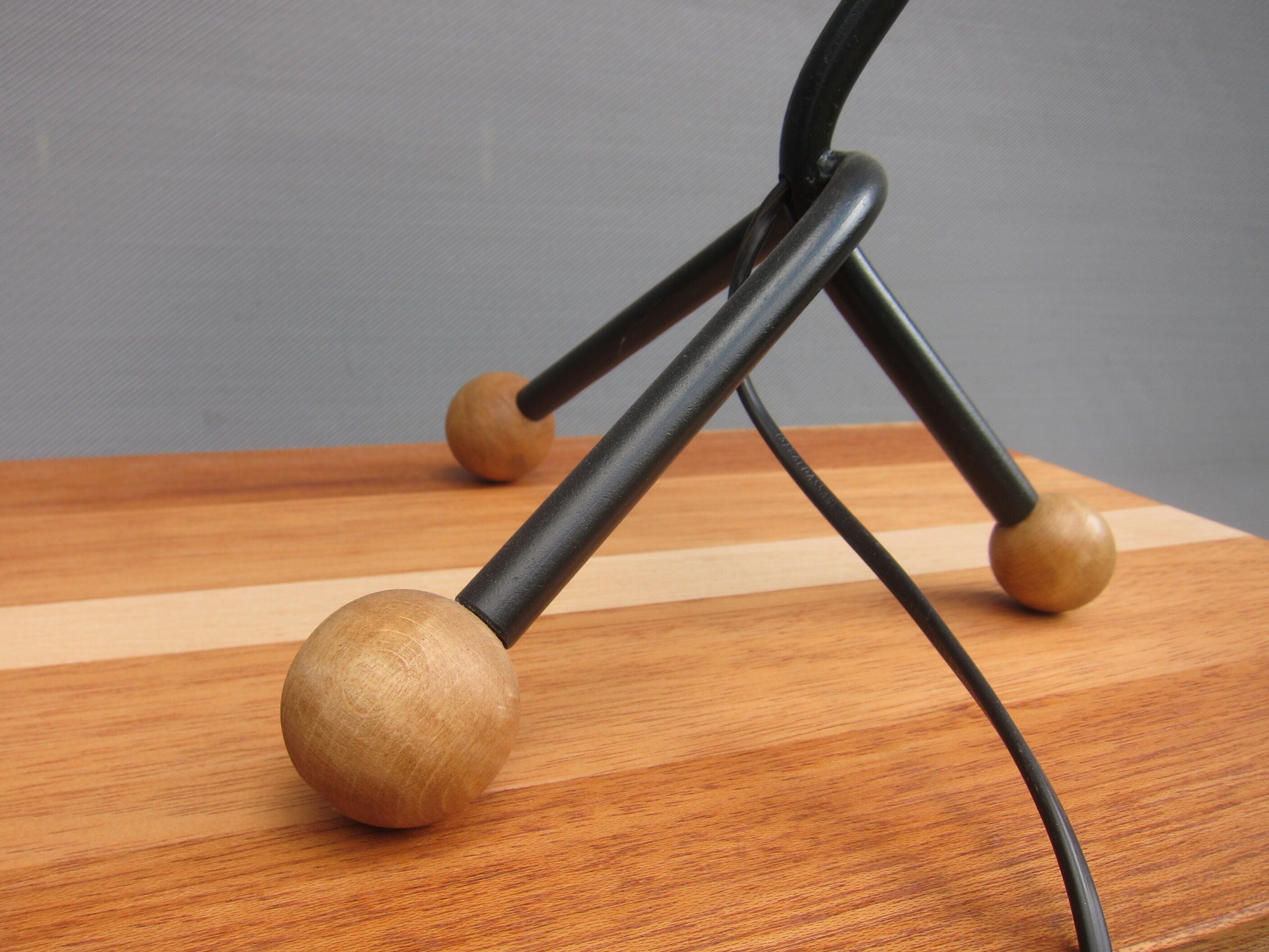 Lamp tripod Tulip green glass 1950