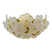 1 of 2 Floral Crystal Glass Wall Lamps by Ernst Palme