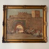 Old painting, orientalist landscape, signed marcel canet (1875- 1959)
