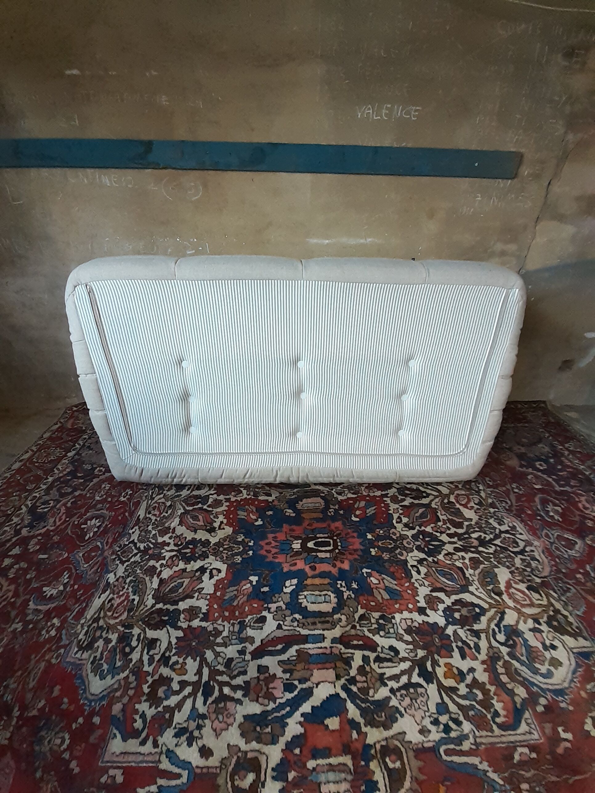 Togo beige wool bench by Michel Ducaroy