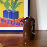 Mid-century modern brown ceramic vase / jug, Il Picchio Italy 1970s