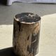 Black petrified wood side table with beige side H35 D24 - 3352