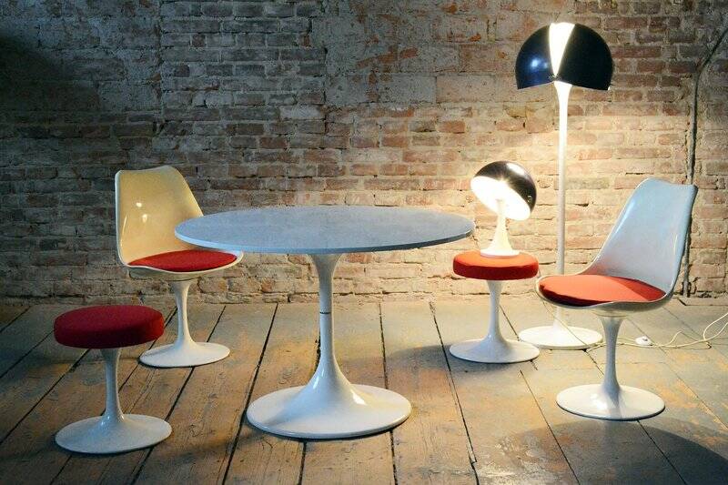 Mid-Century Aluminium Seating Set by Eero Saarinen, Germany, 1950s, Set of 5