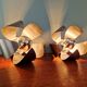 Pair of Space Age wall sconces in chrome metal, 1970s