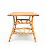 Audoux Minnet style 60's rattan bedside table