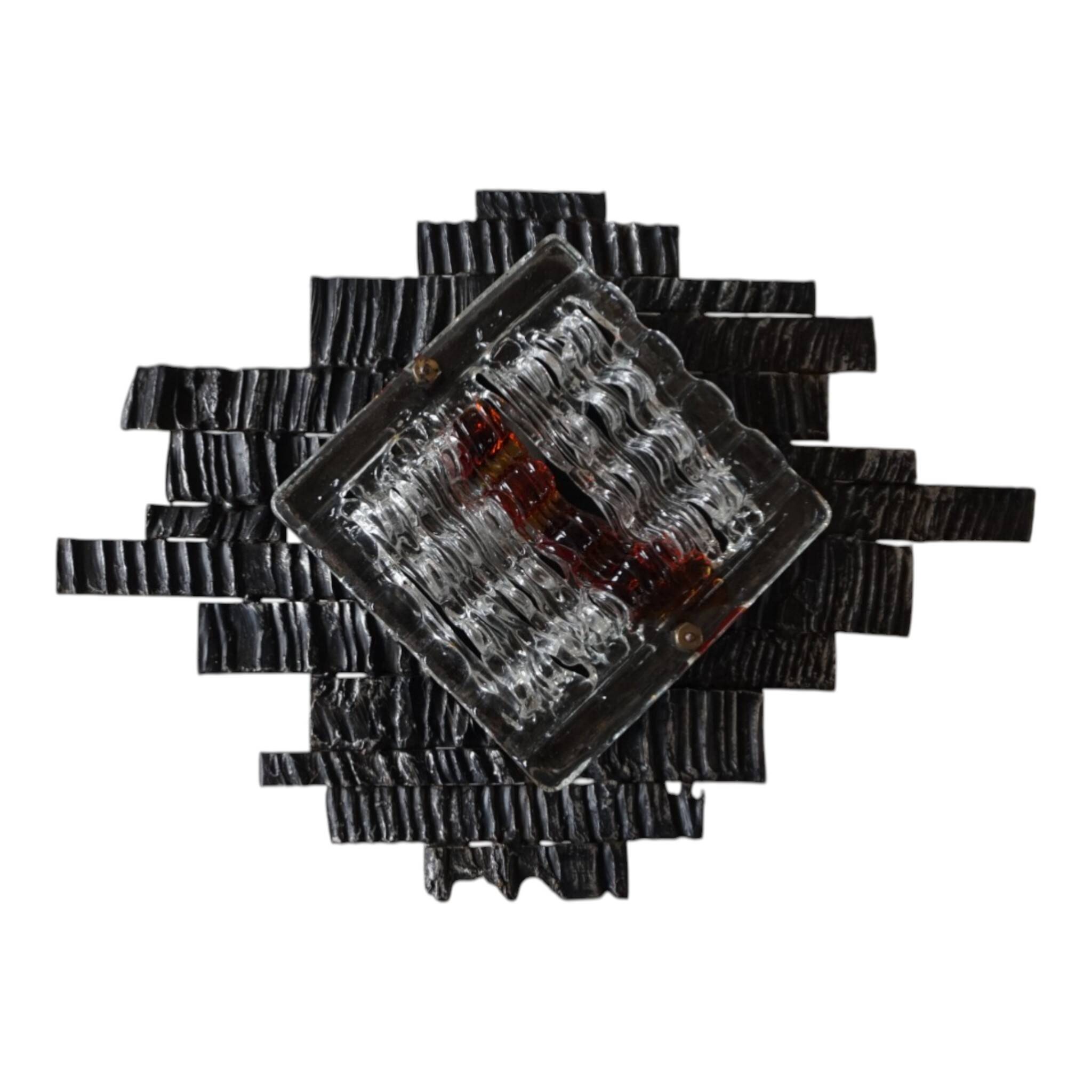 Poliarte Brutalist Wall Lamp by Albano Poli, 1970