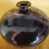 Glazed ceramic soliflore vase, signed (signature to be deciphered)