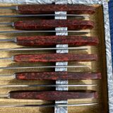 Set of 12 vintage red bakelite knives
