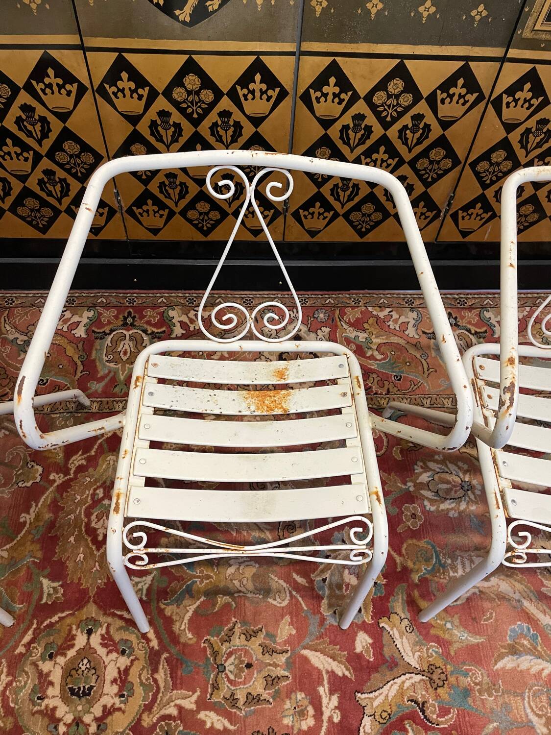 Suite of 4 garden armchairs