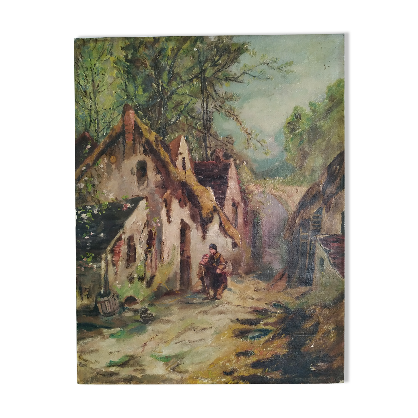 Return of the village oil on cardboard