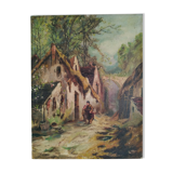Return of the village oil on cardboard
