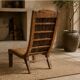 Sculptural Ethnic Lounge Chair in Exotic Wood and Bamboo, 1980s–1990s