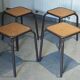 4 tabourets Mullca indus, atelier, école époque vintage