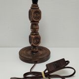 Solid wood lamp decorated with vintage hollow circles