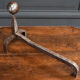 Pair of 1930 modernist chenets decorated with a ball