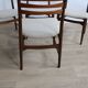 4 chaises teck tissus moiré gris blanc Scandinaves 1960 Danematk
