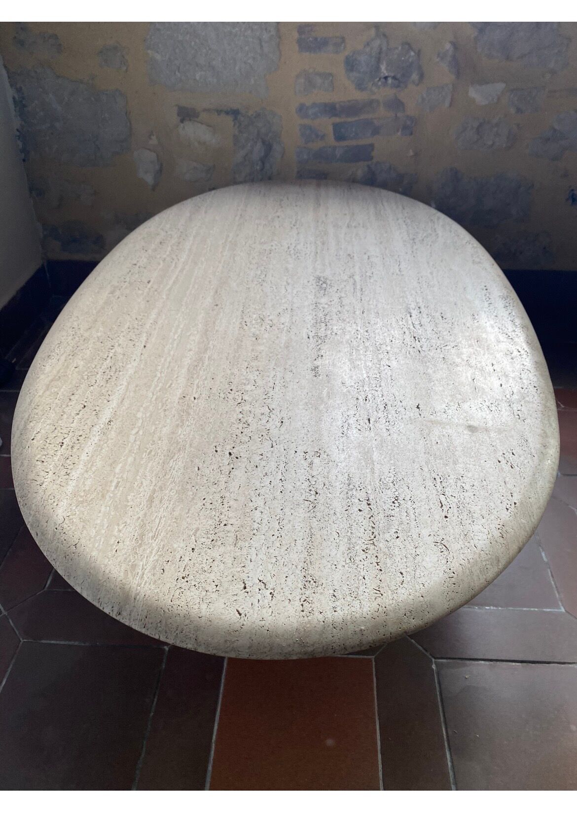Travertine coffee table