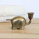 Vintage brass elephant figurine candle holder Haku mid-century