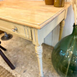 Old farmhouse table with central drawer