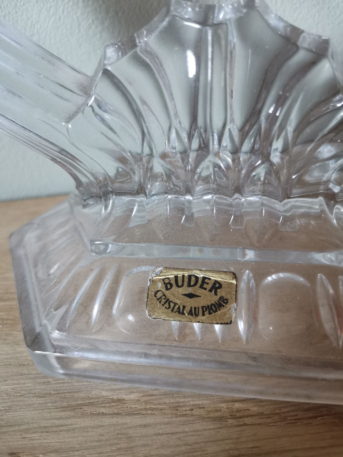 Bougeoir 2 branches en cristal buder vintage