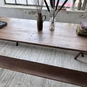 XXL trestle farm table 4m and its benches