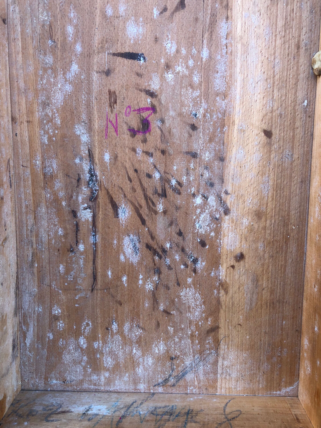 Table console vintage en hêtre massif