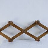 Vintage pine accordion coat rack