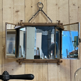Miroir triptyque en bambou et laiton 1876