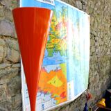 Hourglass floor lamp pop art vintage Mathias 80s orange diabolo