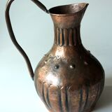 Copper vase with plastic insert, vintage from the 1960s