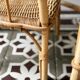 Vintage rattan desk and chair set for children