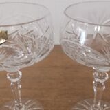 4 Champagne glasses in cut bohemian crystal Claudia