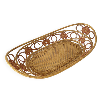 Two-tone woven straw basket