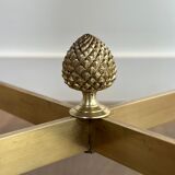 Neoclassical style round coffee table in brass with a white Carrara marble top from Jansen