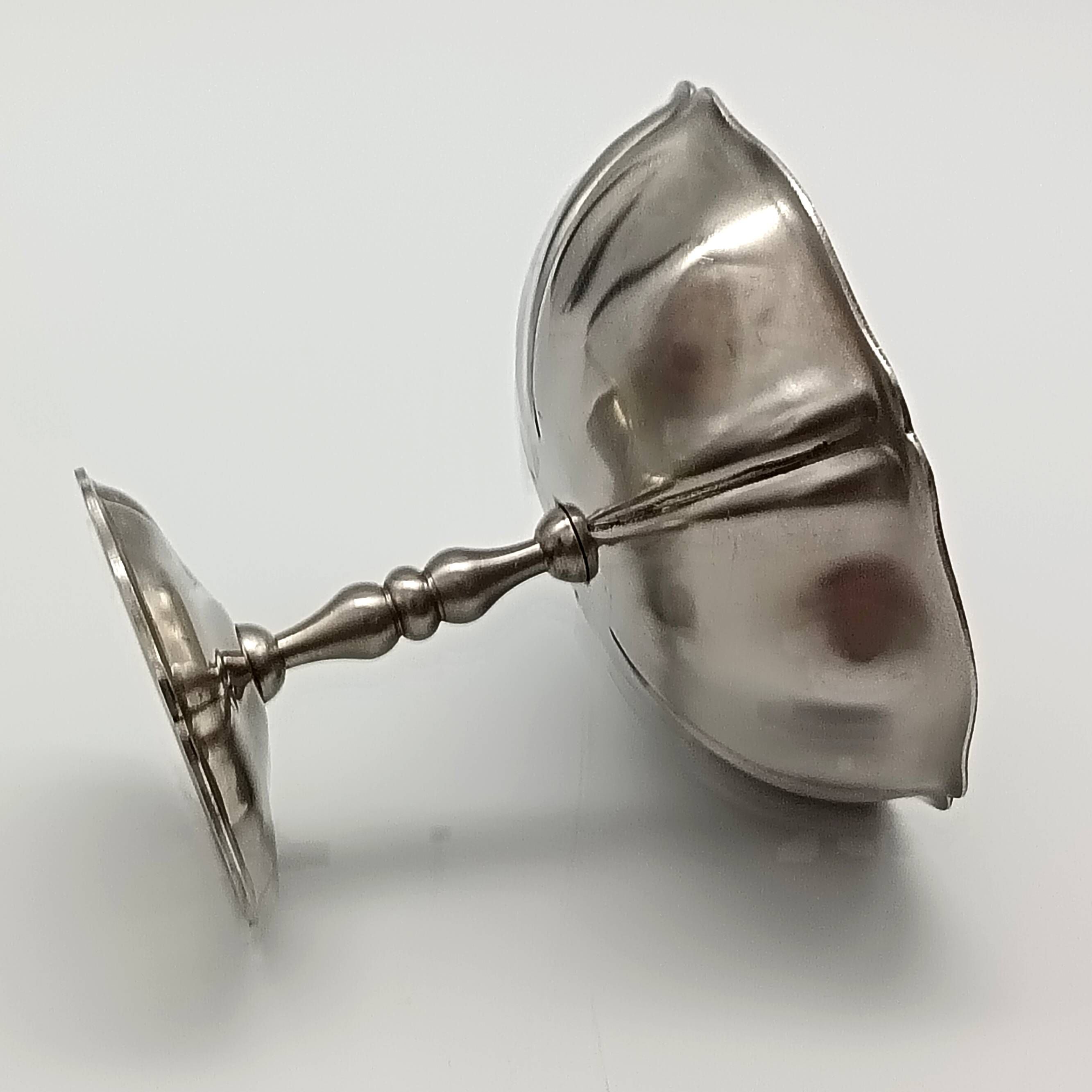6 STAINLESS STEEL ICE CREAM CUPS, vintage, Le Grün Du vert Orfèvres