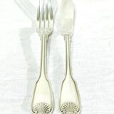 Christofle – 12-piece solid silver fish cutlery set, Vendôme model
