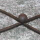 Black metal footing wooden coffee table