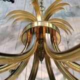 Brushed Metal and Gold Metal Pineapple Pendant in the Style of Maison Charl