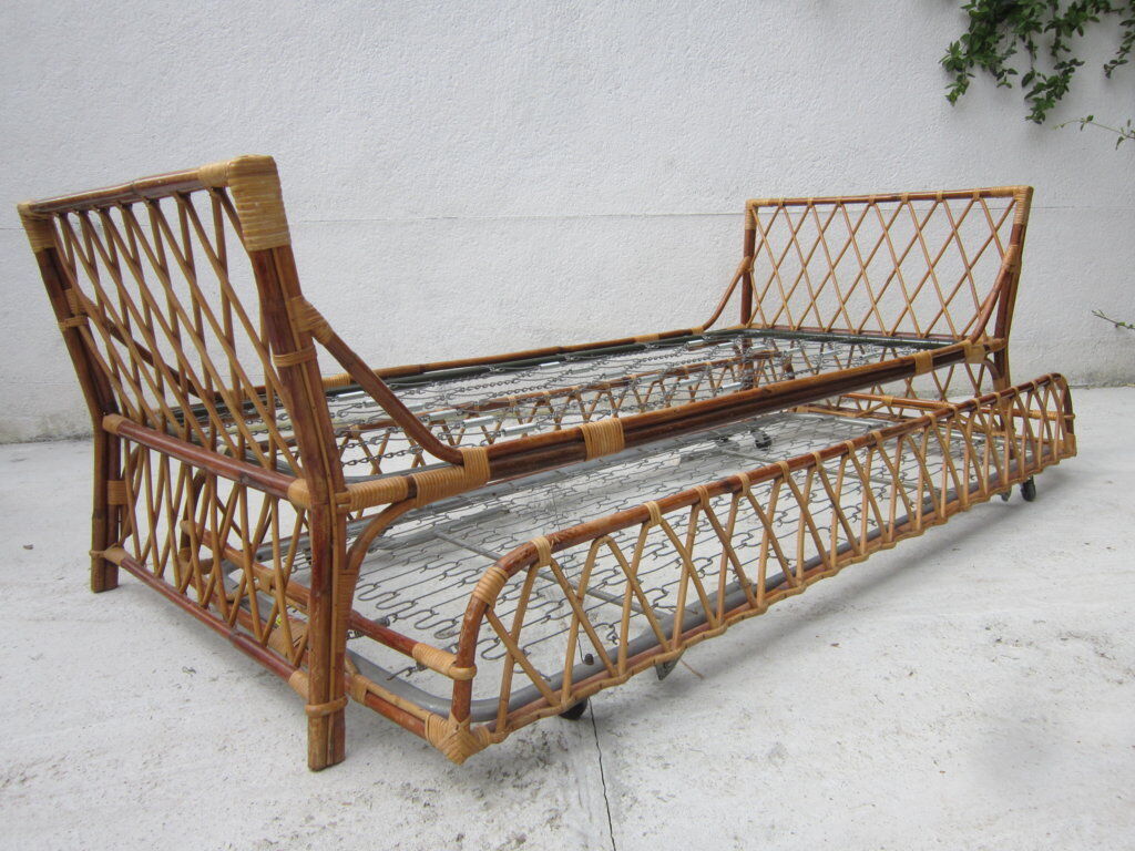 Bed with drawer rattan bed