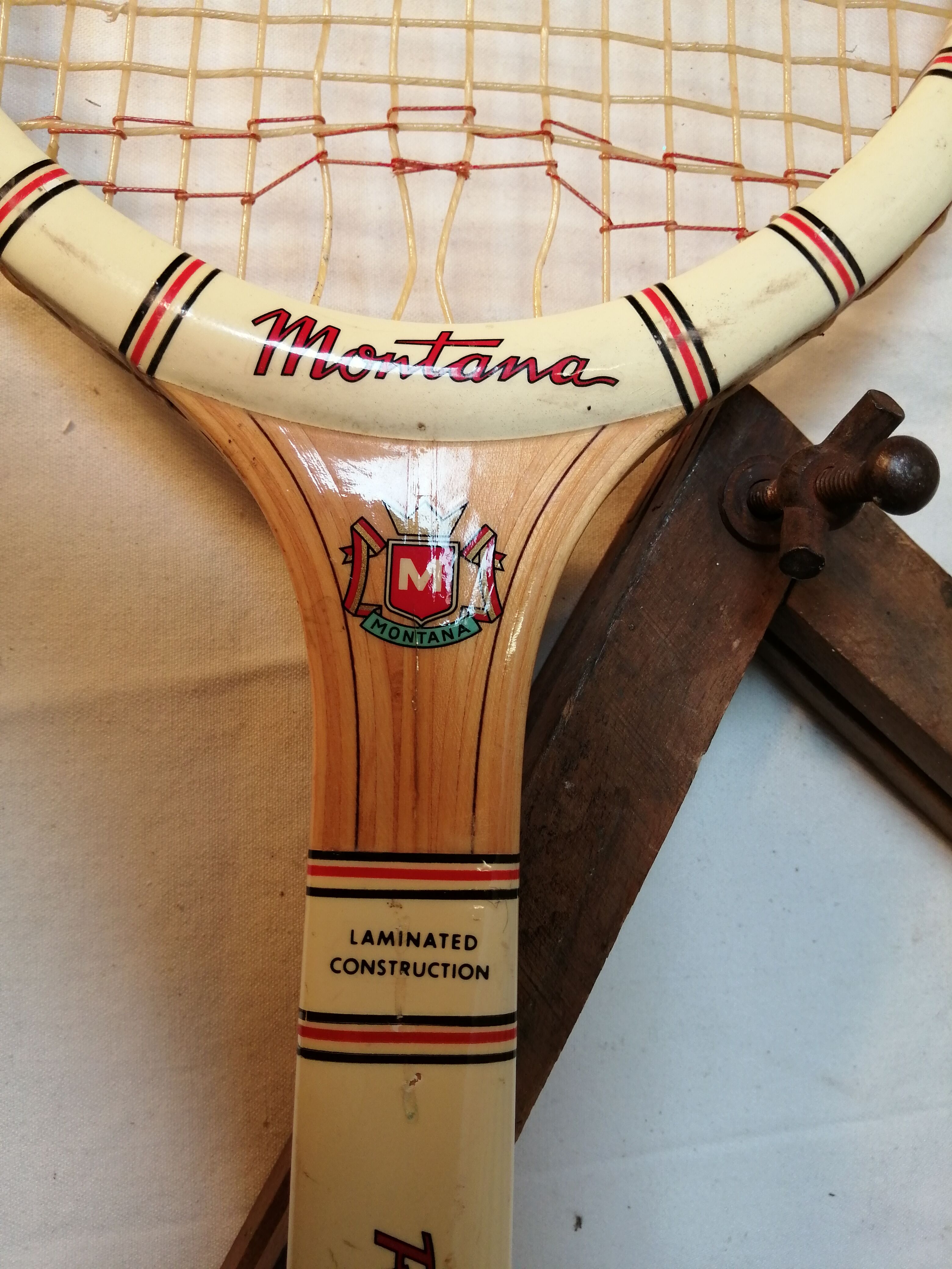 Vintage tennis racket Red star Montana