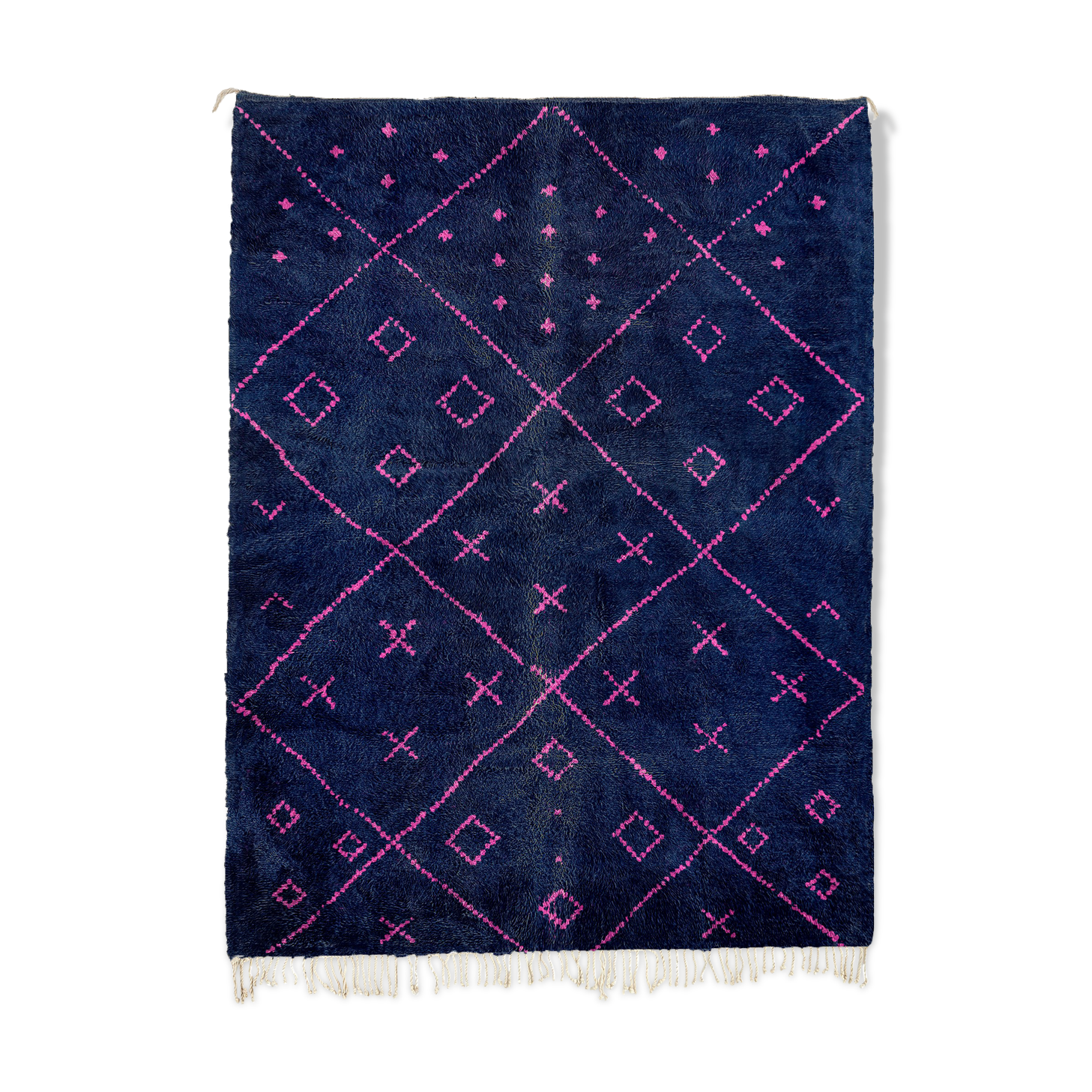 Modern Moroccan carpet dark blue contemporary art 150x240cm