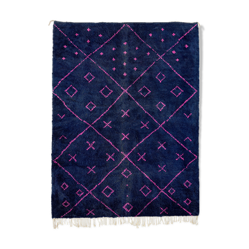 Tapis marocain moderne bleu foncé art contemporain 150x240cm