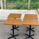 Square bistro table with a wooden central leg Werzalit Bordeaux - France