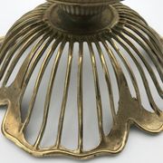 Stand cup or vintage basket of floral shape in golden brass, italy