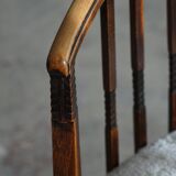Pair of Danish armchairs in beech, reupholstered in lambswool, Art Nouveau, 1900s.