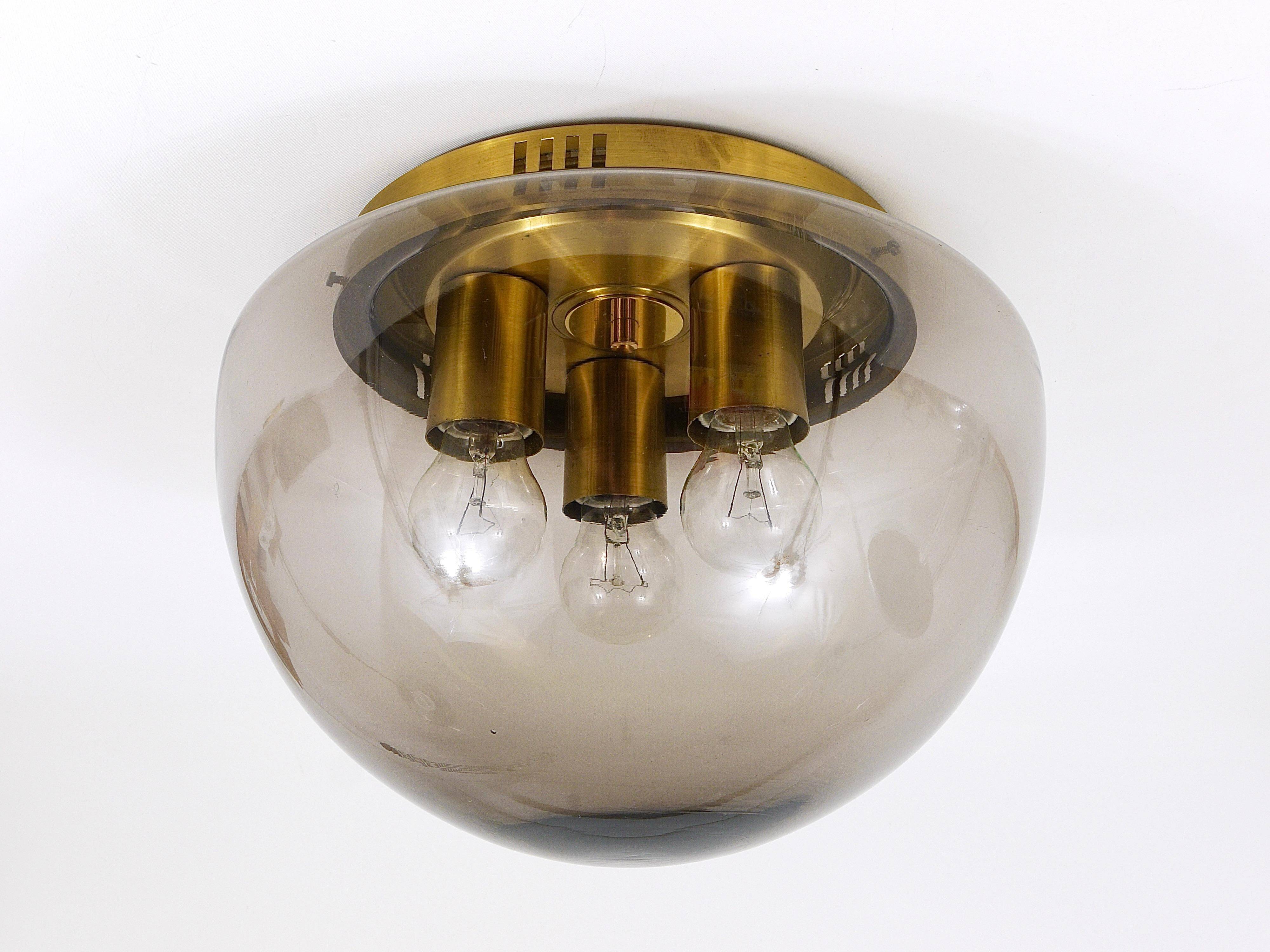 Ceiling light with glass globe in mid-century style by Peill & Putzler, Germany, 1970s.